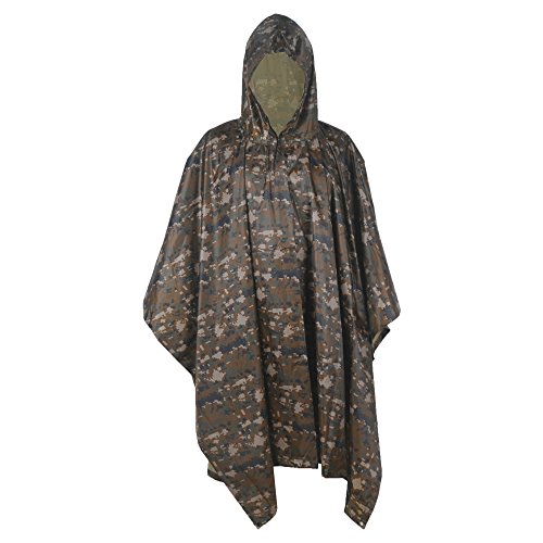 LOOGU Regenponcho, wasserdichter Camouflage-Regenmantel, Outdoor-Tarnschutz, Bodenplane von LOOGU