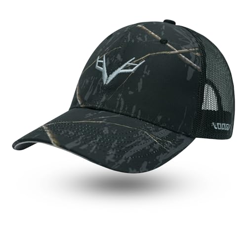 LOOGU Tarnung Baseballkappe mit verstellbarem Band, Mesh-Rücken, Farbblockierung, atmungsaktiv, Truckerkappe Sonnenhut von LOOGU