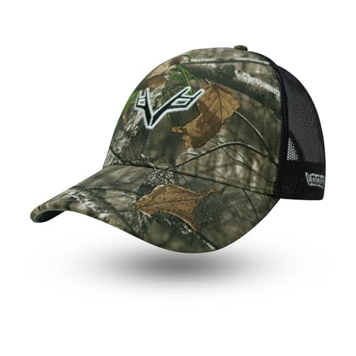 LOOGU Tarnung Baseballkappe mit verstellbarem Band, Mesh-Rücken, Farbblockierung, atmungsaktiv, Truckerkappe Sonnenhut von LOOGU