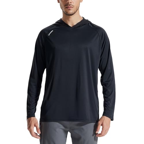 LOOGU UPF 50+ UV Shirt für Herren mit Kapuze UV-Schutz Wasser Rashguard Langarm Shirt Schnelltrocknend zum Angeln Surfen von LOOGU