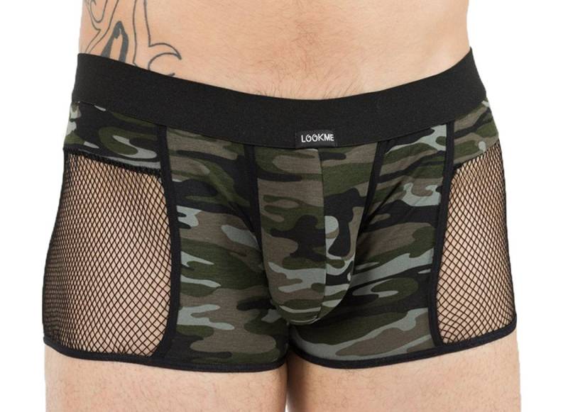 LOOK ME Boxershorts Herren Dessous Boxer Short camouflage mit Netzeinsatz weich dehnbar Mä von LOOK ME