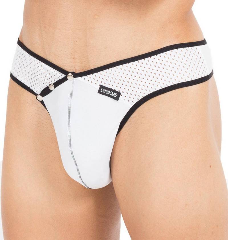 LOOK ME Slip Schwarz/weißer Männer String Slip weich dehnbar mit Druckknöpfe Herren von LOOK ME