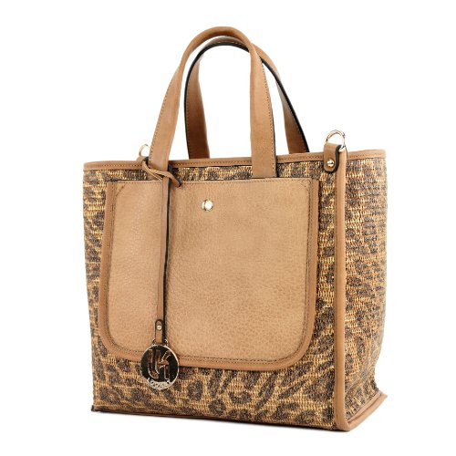 LOOKAT - Tragetasche Shopper Stoff & Kunstleder TOP4, Farbe:LK138085 Leopard von LOOKAT