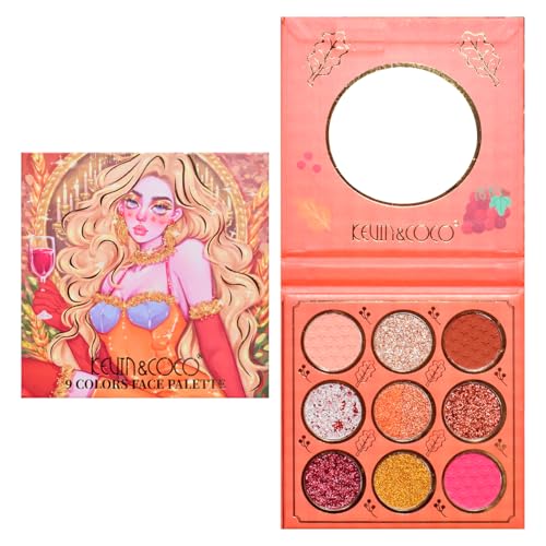 LookLook 9 Farben Puder Lidschatten Und Rouge Palette. Hohe Pigmentierung Und Leicht Zu Verblendendes Make Up. Make Up Set Lidschatten. (233648) von LOOKLOOK