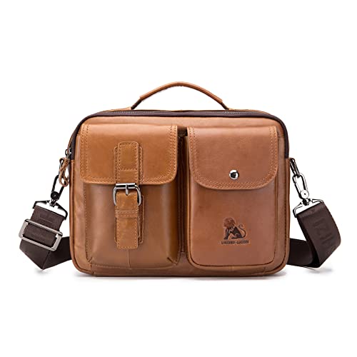 LOONGYOON Business-Umhängetasche Herren Leder Crossbody Square Tasche Modische Vintage-Hängetasche Arbeitsstudien Reisen Multifunktionale Taschenhandtasche von LOONGYOON