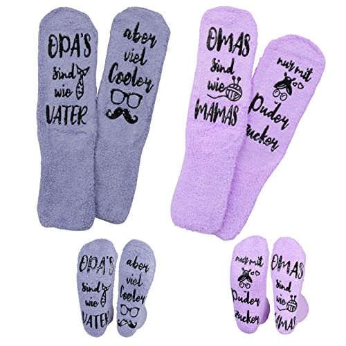 LOOPES Opa Oma Socken Opa Oma Weihnachtsgeschenke Lustige Socken Großeltern 60. 50. 40. Geburtstag Geschenk Wintersocken Frauen Männer Geschenkideen für Großvater Großmutter Weihnachten Geburtstag von LOOPES
