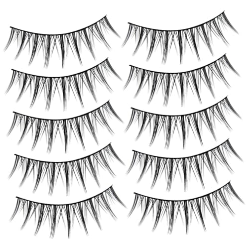 LOORGVEL 10 Paare Falsche Wimpern Natürlich Wirkend Wiederverwendbar Weich Geschwungen für Damen Make Up Lashes Kit mit Langem und Dichter Optik von LOORGVEL