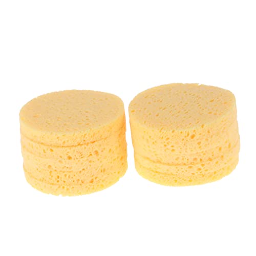 LOORGVEL 10 Stück Makeup Entferner Schwämme Gelbe Gesichtsreinigungsschwämme aus Holzpulpe für Gründliche Make Up Entfernung und Sanfte Hautreinigung von LOORGVEL