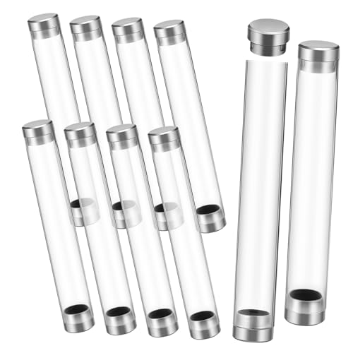 LOORGVEL 10 Stück Teiliges Acryl Stiftetui Transparent Robustes Pen Display für Kugelschreiber Kompakte Aufbewahrungsbox für Büro und Einzelhandel Kratzfest Handtaschenfreundlich von LOORGVEL