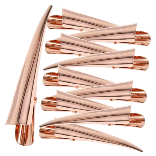 LOORGVEL 10 Stück Teiliges Große Haarklammern aus Metall in Roségold Rutschfest und Schonend für Präzises Abteilen und Styling bei Frauen mit Dickem oder Dünnem Haar Salon geeignet und von LOORGVEL