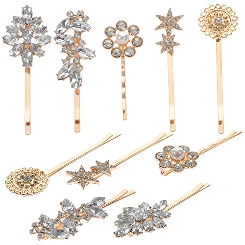 LOORGVEL 10 Stück Teiliges Haarklammer Set mit Strasssteinen und Perlen Stabile Bobby Pins für Damen Vielseitiger Haarschmuck für Hochzeit Party und Festliche Anlässe Eleganter Haarhalter von LOORGVEL