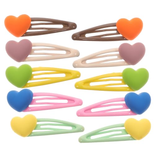 LOORGVEL 10 Stück Teiliges Haarspangen Herzform Sichere Harzmaterialien Langlebige Haarklammern Niedlicher Haarschmuck für Mädchen und Frauen für Alltag Party Geburtstag Geschenk von LOORGVEL