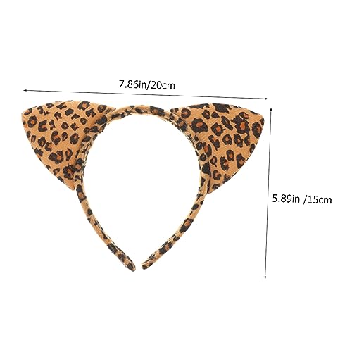 LOORGVEL 10 Stück Teiliges Leopardmuster Katzenohren Haarreif Verstellbares Strapazierfähiges Stirnband aus Festem Bequem und Langlebig für Halloween Cosplay und Mottopartys von LOORGVEL