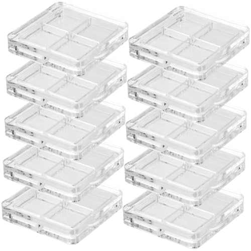 LOORGVEL 10 Stück Teiliges Transparentes Kosmetik Organizer Kompakte Lidschatten und Lippenstift Aufbewahrungsbox Langlebige DIY Schminkbox Geruchlos für Unterwegs und Vielseitige von LOORGVEL