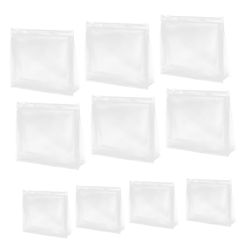 LOORGVEL 10 Stück Teiliges Transparentes Kosmetiktaschen Leichte Verschleißfeste Kulturbeutel mit Großem Öffnungsdesign Reisetauglich für Damen für Kabinengepäck und von LOORGVEL