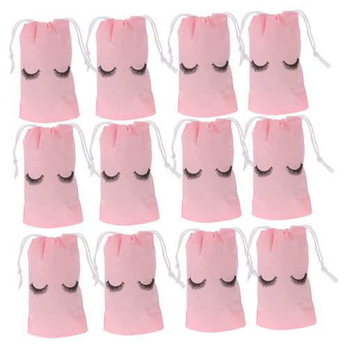 LOORGVEL 100 Stück Tragbare Kosmetiktaschen aus Eva Rosa Wiederverwendbare Leichte Beutel mit Kordelzug als Reise Organizer für Make up und Toilettenartikel von LOORGVEL