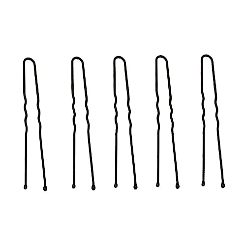 LOORGVEL 100stücke U-förmige Haarnadeln Für Damen Bobby Pins Schwarz Haarspangen Aus Dickem Metall Mit Rostfreier Oberfläche Wellenförmige Für Rutschfesten Kugelförmige Spitzen von LOORGVEL