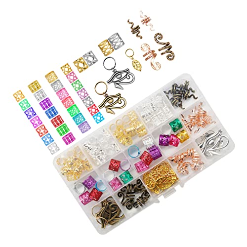 LOORGVEL 116 Stück Teiliges Dreadlock Schmuck Set Haarschmuck für Zöpfe Haarperlen Deko für Dreadlocks und Haarverlängerungen Vielseitige Haarschmuck Accessoires von LOORGVEL