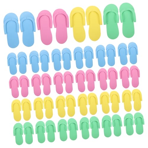 LOORGVEL 12 Paare Faltbare EVA Duschschuhe Schnell Trocknende Rutschfeste Badeschuhe für Damen und Herren Leichte Tragbare Hausschuhe für Hotel Zuhause und Reisen Bunte Einweg Pantoletten von LOORGVEL