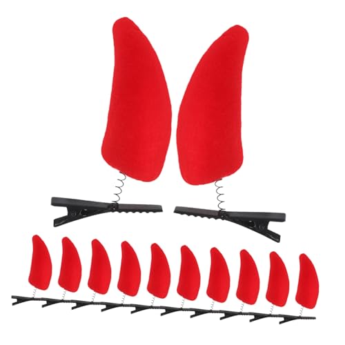LOORGVEL 12 Stück Horn Haarnadel Zubehör Horn Haarspangen Mädchen Hey Bent LED Für Cartoon Haarnadeln Hexe Halloween Hörner Accessoire Gruselige Frauen von LOORGVEL