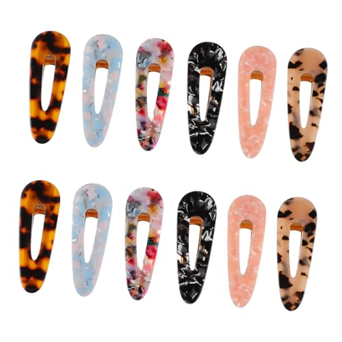 LOORGVEL 12 Stück Teiliges Haarklammer Damen Acryl Haarklammern mit Marmor und Leopardenmuster Geometrische Haarschmuck Accessoires für Mädchen Vielseitig Verwendbar Komfortabel und von LOORGVEL