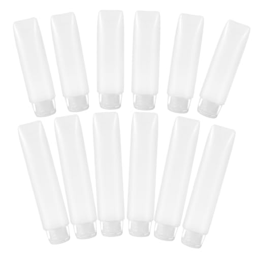 LOORGVEL 12 Stück Teiliges Nachfüllbare Kosmetik Quetschflaschen Transparent PE Weiche Lotion Tuben Für Shampoo Creme Sonnenschutz Reise Toilettenartikel Organizer von LOORGVEL