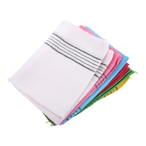 LOORGVEL 12 Stück Teiliges Sauna Peeling Handtuch Grob Strukturierte Japanische Waschhandschuhe Farbenfrohe Robuste Dusch und Saunatücher für Sanftes Hautpeeling Körperreinigung für Sauna von LOORGVEL