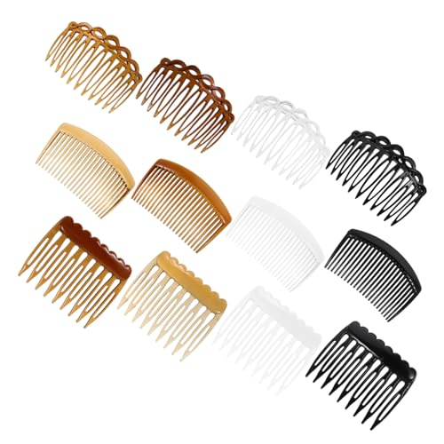 LOORGVEL 12stücke Französischer Seitenkamm Mit Zähnen Vierteiliges Haar Vintage-seitenkämme Für Frauen Dutt-haarkämme Hochsteckfrisur-kämme Haarspangen Für Bräute von LOORGVEL