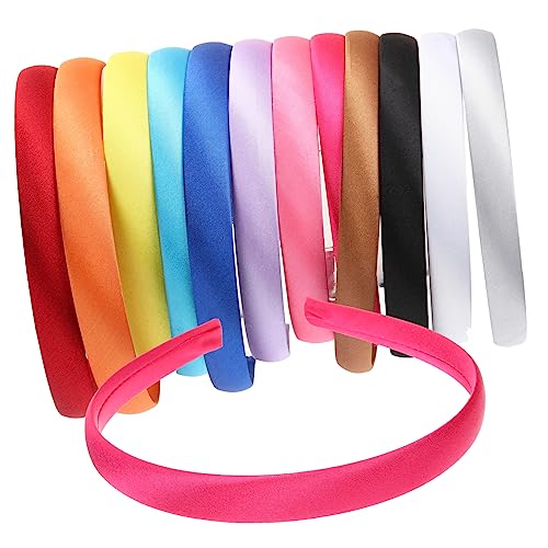 LOORGVEL 12 Stück Selbstgemacht Einfache Stoffbänder Stirnbänder Mit Zähnen 1,5cm Breite Haarreifen Für Kreative Haarschmuck Zubehör Für Frauen Und Mädchen Vielseitig Einsetzbar Zum von LOORGVEL