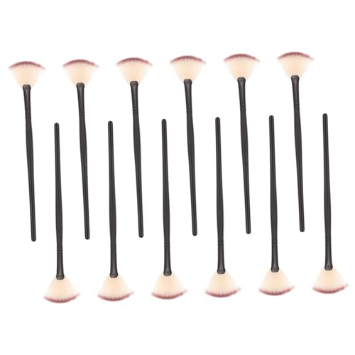 LOORGVEL 12Stücke Gesichtsmaske Pinsel Fächerförmige Schönheitsbürsten für Hautbehandlungen für Masken Lotionen und DIY Anwendungen Waschbar Leicht zu Reinigen von LOORGVEL