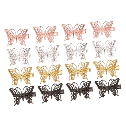 LOORGVEL 16 Stück Teiliges Metall haarklammern mit Entenmaul design Rutschfeste Kleine Haarspangen in Silber Gold Roségold und Bronze Vielseitiger Haarschmuck für Frauen und Mädchen von LOORGVEL