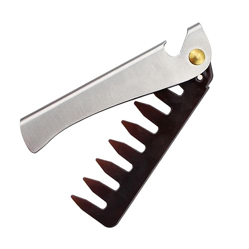 LOORGVEL 1stück Edelstahl Faltkamm Mit Breiten Zähnen Für Männer Tragbarer Haarkamm Für Styling Pflege Und Massage Für Ehemann Vater Und Herren von LOORGVEL