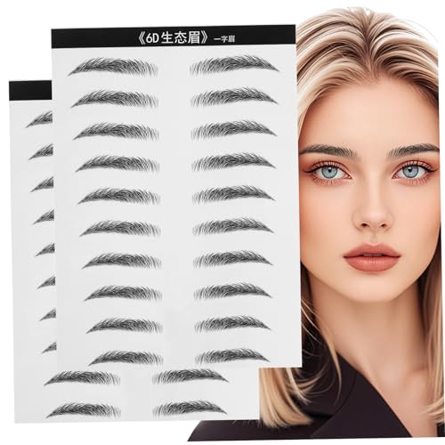 LOORGVEL 2 Blätter Wasserdichte Augenbrauen Aufkleber für mit Haarähnlichen Simulationen für Individuelles Augenbrauen Make Up Einfach Anzuwenden Künstlicher Augenbrauenpatches von LOORGVEL