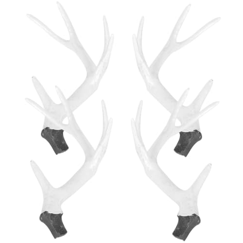 LOORGVEL 2 Paare DIY Hirschgeweih Kopfzierde Weiche Oberfläche Bastelmaterialien Weihnachtsdeko Vielseitig Verwendbar als Kopfschmuck und Wanddekor Festliche Accessoires von LOORGVEL