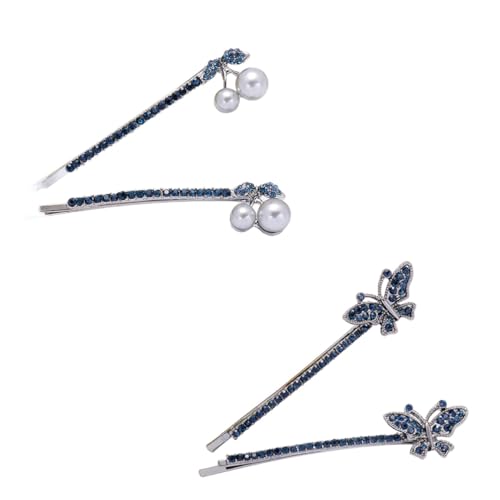 LOORGVEL 2 Paare Strass Schmetterling Haarklammern Funkelnde Haarspangen für Damen Mädchen Eleganter Haarschmuck Hochzeit Geschenk von LOORGVEL