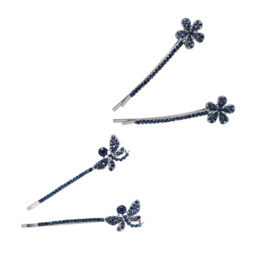 LOORGVEL 2 Paare Strass Schmetterling Haarspangen Set Damen Haarklammern Funkelnde Haarschmuck Accessoires für Partys Cosplay Weihnachten Clips für Frauen und Mädchen von LOORGVEL