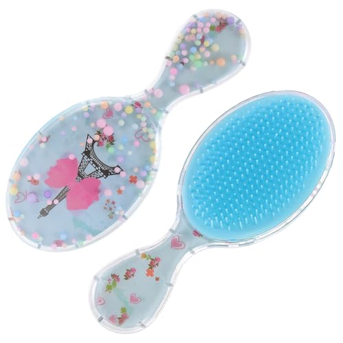 LOORGVEL 2 Stck Haarbürste Transparent Oval Cartoon Haarentwirrer Kopfhautmassagebürste Sanft Entwirrend für Mädchen Zuhause Reise Kompakt Leicht Handlich von LOORGVEL