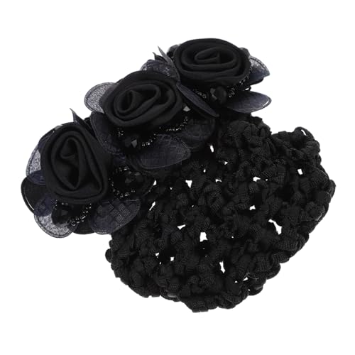 LOORGVEL 2 Stück Blumen Haarnetz für Damen Weiches Haarbündchen mit Clip Atmungsaktiv für Ballett Stewardess Hotelpersonal Haarschmuck für Gepflegtes Dutt Styling von LOORGVEL
