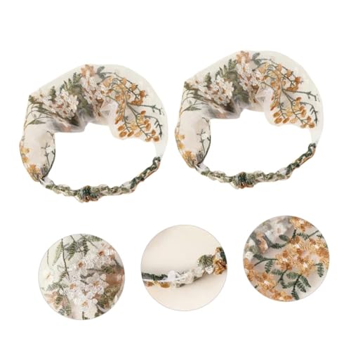 LOORGVEL 2 Stück Elastisches Beständiges Damen stirnband mit Digitaler Stickerei Hautfreundlich Atmungsaktiv Schweißabsorbierend Rutschfest für Langes Haar Modisches Haarschmuck accessoire von LOORGVEL
