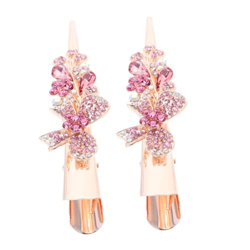 LOORGVEL 2 Stück Große Haarklammer mit Glitzer Strass Schmetterlings design Rutschfeste Alligator Haarspange aus Zinklegierung Modischer Haarschmuck für Frauen für Partys und Hochzeiten von LOORGVEL