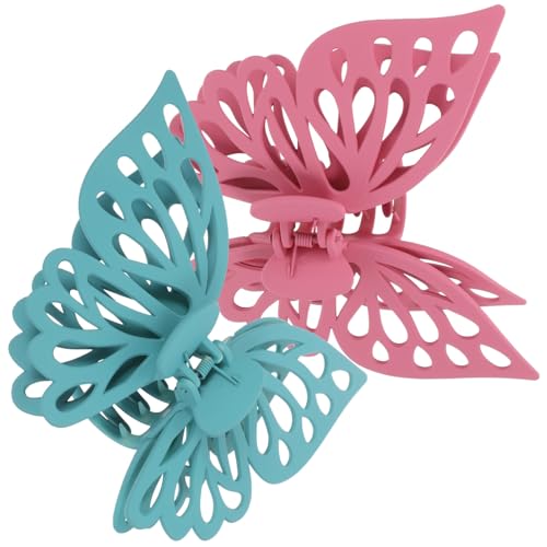 LOORGVEL 2 Stück Große Schmetterling Haarspangen Mattierte Haarklammern mit Elastischer Stabile Haarklammern für Frauen Mädchen von LOORGVEL