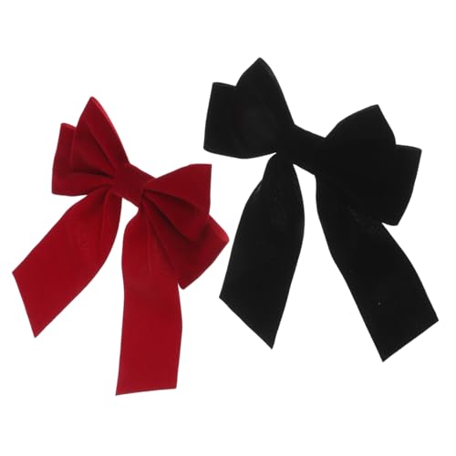 LOORGVEL 2 Stück Haarschleifen Haarclips mit Weichem Flockband Starke Entenklemmen Komfortabel und Vielseitig für Mädchen und Damen für Alltag Partys und Anspruchsvolle Hochsteckfrisuren von LOORGVEL