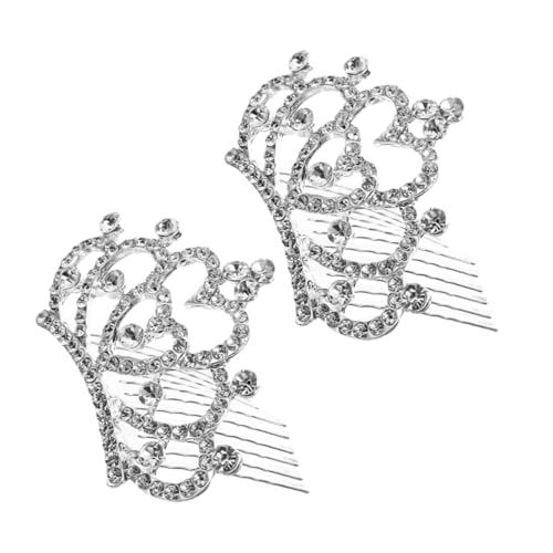 LOORGVEL 2 Stück Haarschmuck Strass Tiara Kamm für Mädchen Sichere Leichte Kopfbedeckung mit Sicherem für Geburtstagsfeiern Tanzauftritte und Festliche Anlässe von LOORGVEL