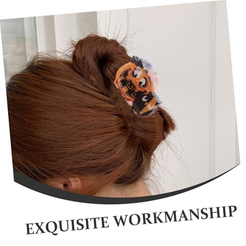 LOORGVEL 2 Stück Halloween Haarclips Acryl Gothic Hexenhut Kürbis Design Spinnennetz Styling Zubehör für Frauen Mädchen Kostümparty Vielseitig Robust von LOORGVEL