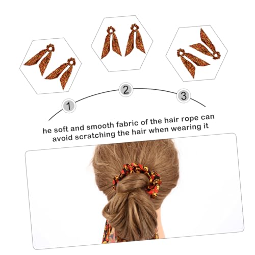 LOORGVEL 2 Stück Halloween Haargummi Teilig Orange Kürbis Haarschleifen mit Elastischem Langlebigem Stoff Modischer Bow Design Haarschmuck für Damen Perfektes Accessoire für Halloween von LOORGVEL