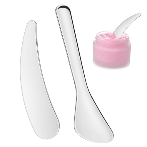 LOORGVEL 2 Stück Hautpflege Spatel Teiliges Ergonomischer Beauty Scoop und Spoon Wiederverwendbar Leicht zum Mischen und Auftragen von Gesichtscreme und Lotion für Damen von LOORGVEL