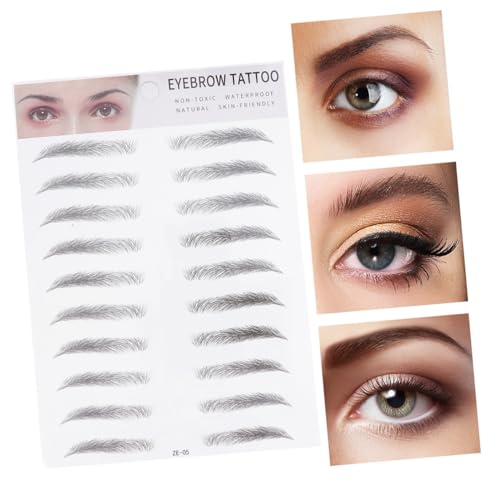 LOORGVEL 2 Stück Imitation Augenbrauen Aufkleber Natürlich Wirkend Langlebig Einfach Anzuwenden für Männer Frauen Eyebrow Transfer Stickers Augenbrauen Tool Kleberfrei Geeignet von LOORGVEL