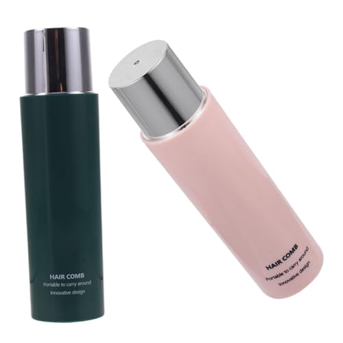 LOORGVEL 2 Stück Kompakte Rundliche Reise haarbürste Vielseitig Einsetzbar für Glattes und Lockiges Haar Strapazierfähig und Faltresistent Praktische Tasche für Damen und Herren Dunkelgrün von LOORGVEL