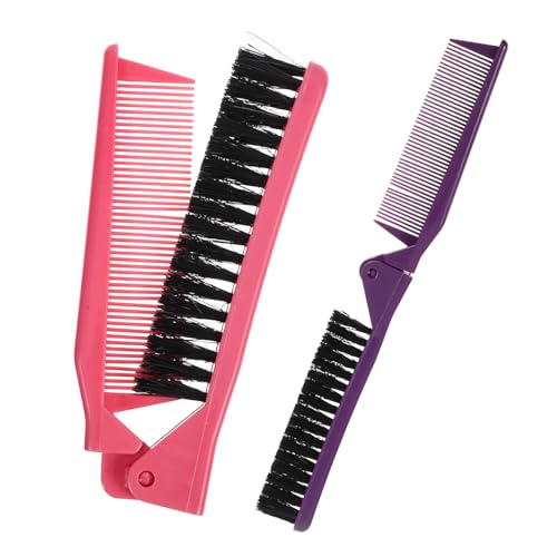 LOORGVEL 2 Stück Kompaktes Faltbare Haarkämme für Frauen Tragbar und Leicht Schonend zum Haar Vielseitig für Haartypen als Reise Accessoire Platzsparend und Einfach zu Reinigen von LOORGVEL