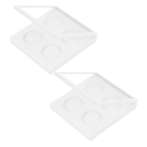 LOORGVEL 2 Stück Leere Magnetische Lidschattenbox Weiß mit Fächern und Sichtfenster Wiederbefüllbare Make Up Organizer für Lidschatten Puder Praktische Kosmetikaufbewahrung von LOORGVEL
